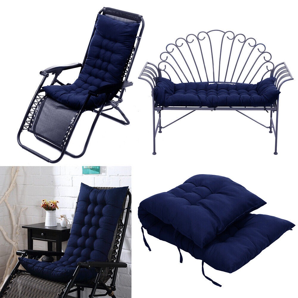 Chaise Lounge Cushion Seat Back Indoor Outdoor Rocking Chair Sofa Cushion w/ Tie