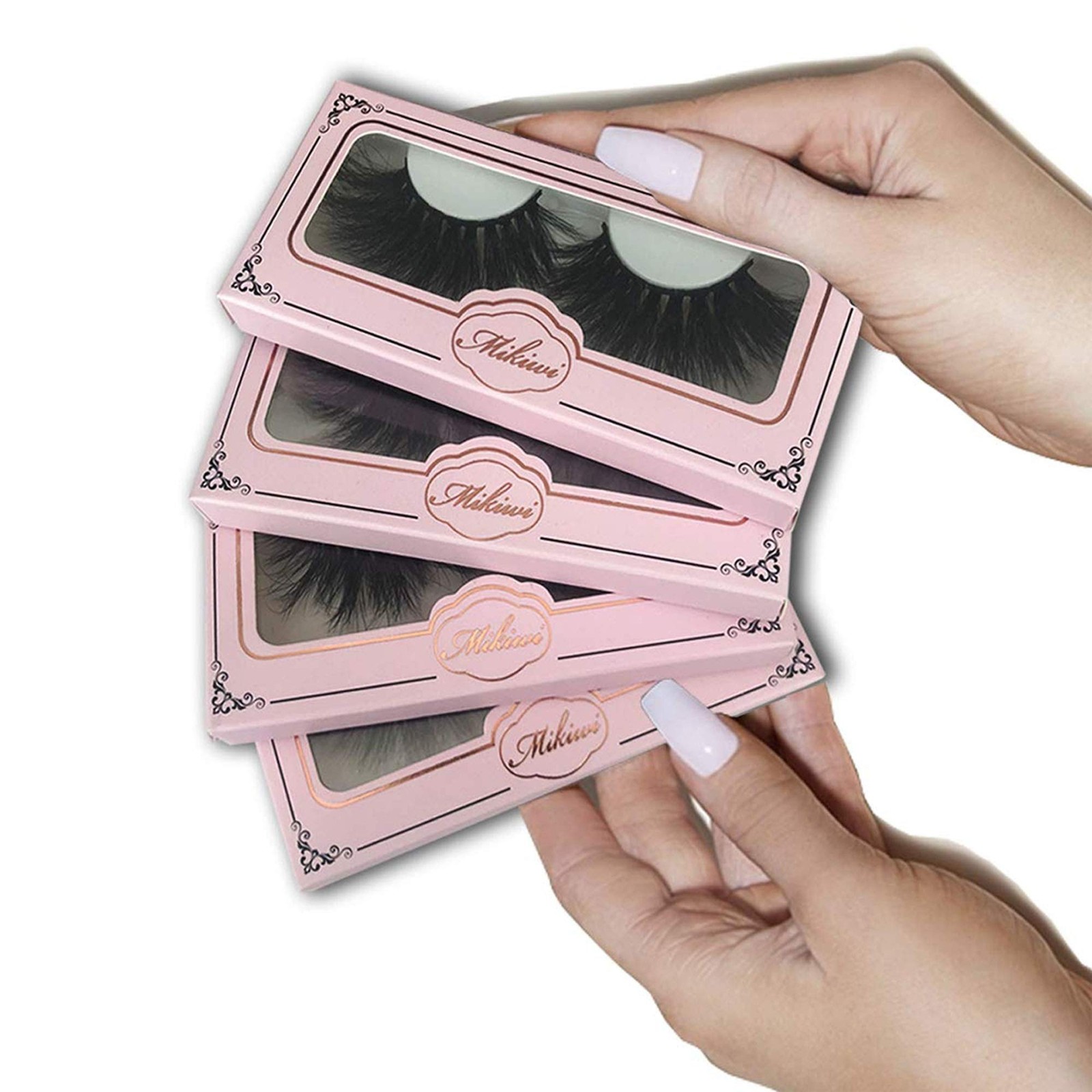 25mm Mink Lashes, 4 Pack Real Eyelashes, Dramatic Luxury Makeup, 3D Beauty