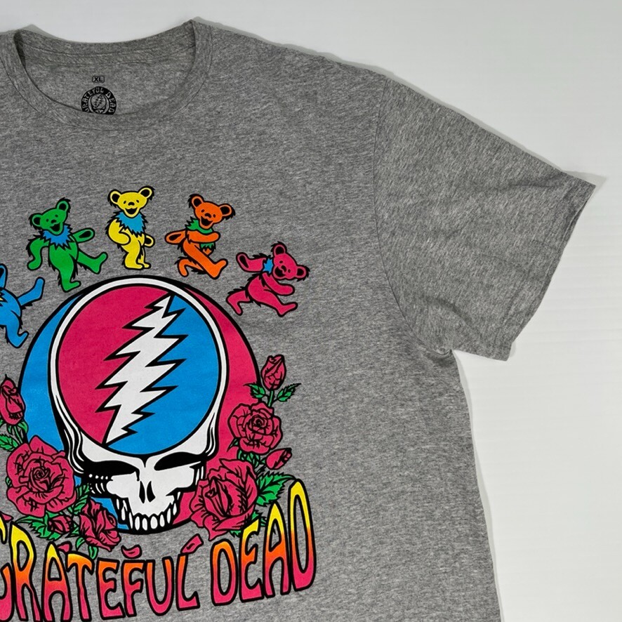 Grateful Dead Shirt Men Extra Large Rainbow Teddy Bear Skull Rose Rock Core Ex