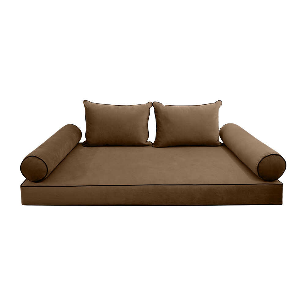 STYLE V4 Twin Velvet Contrast Indoor Daybed Mattress Pillow |COVER ONLY| AD308