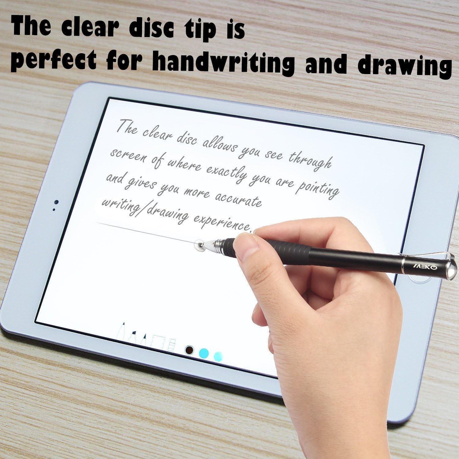 2 Pcs, 2 in 1 Precision Series, Disc MEKO Stylus Styli Bundle Black