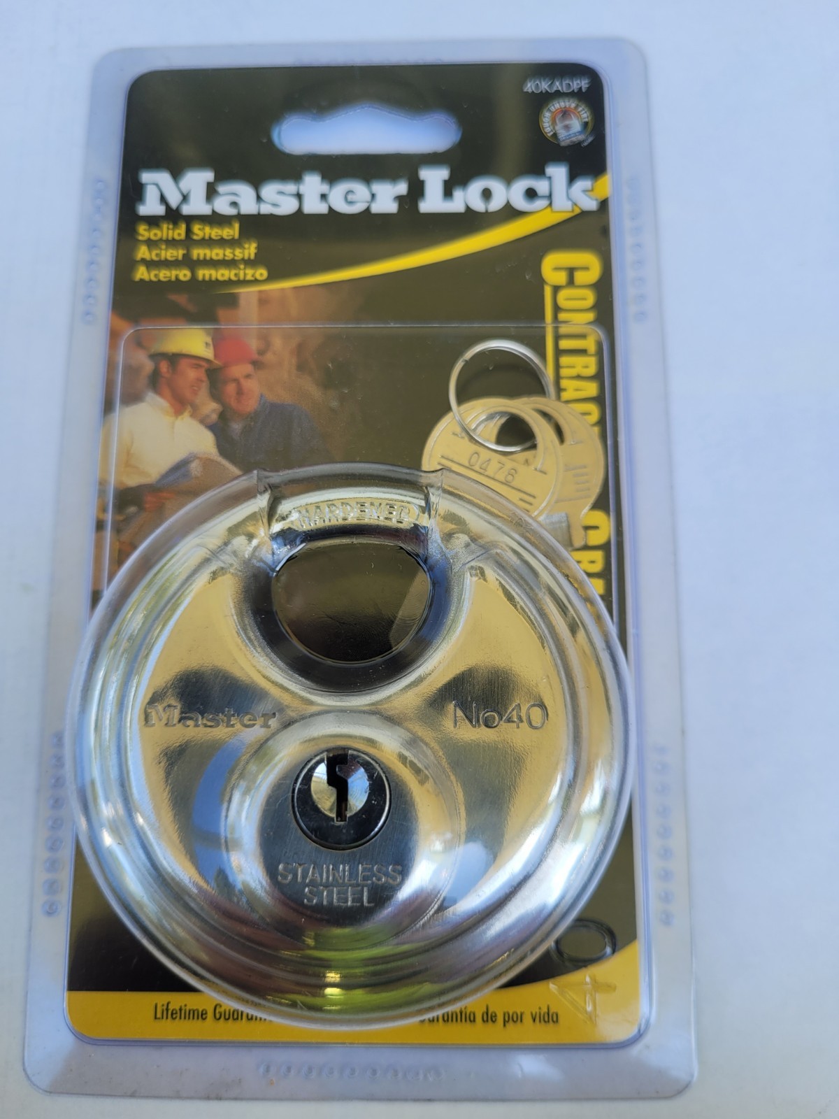 Master Lock Disc Padlock Number 40 Key Number 0476