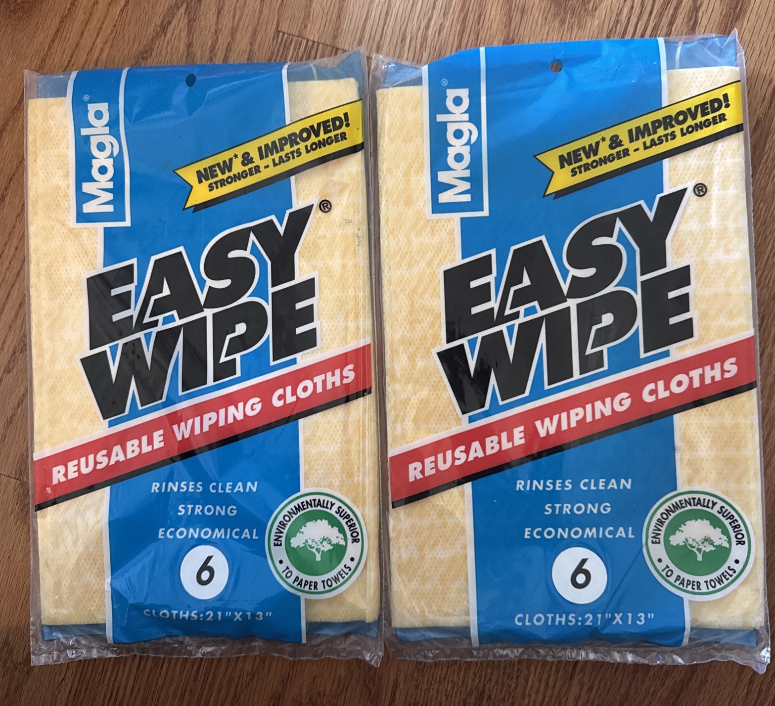 Vintage Magla Easy Wipes Reusable Wiping 6 Cloths USA NOS 1994 Lot Of 2 - Prop