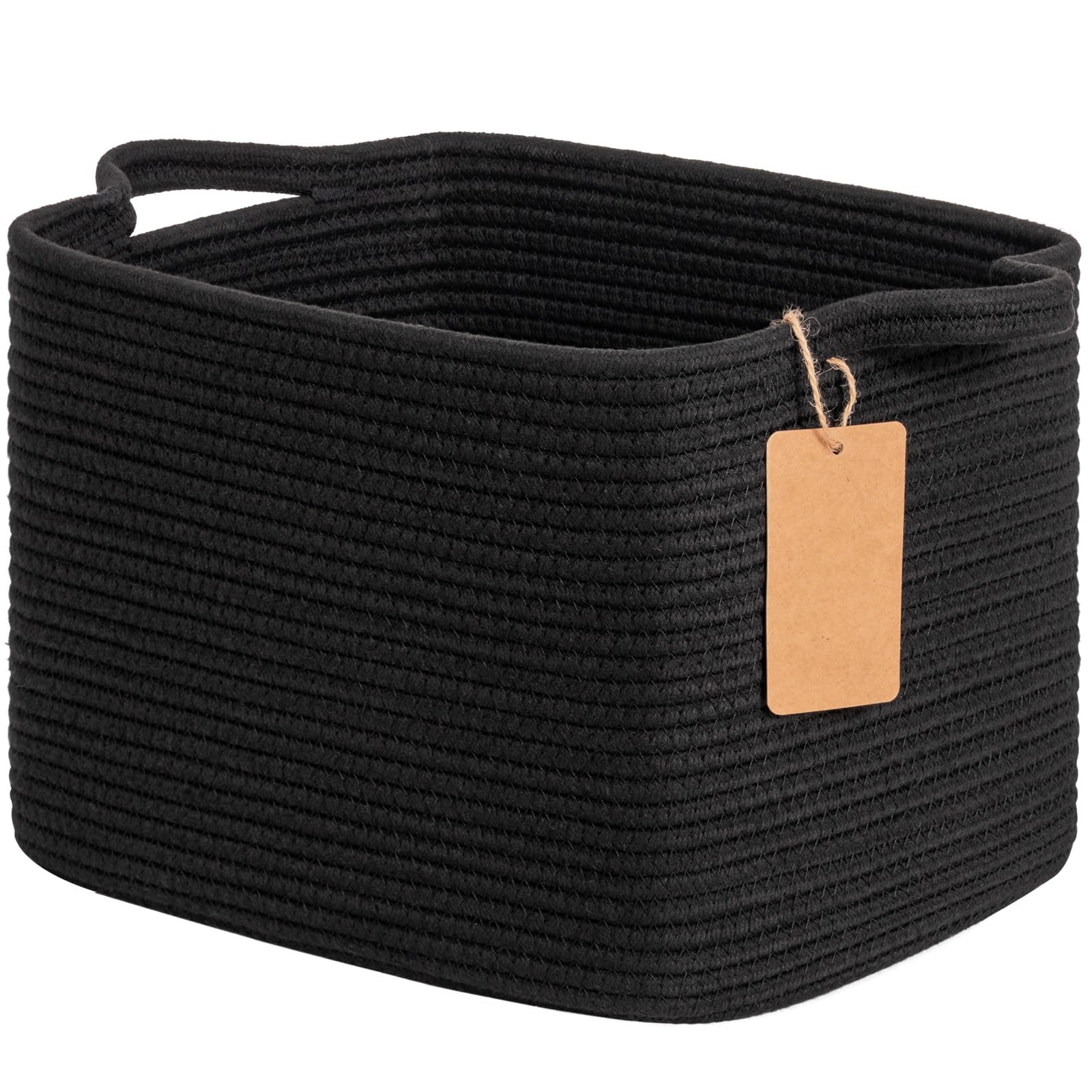 Black Storage Basket for Shelves, Woven Baskets for Storage, Toy Baskets Stor...