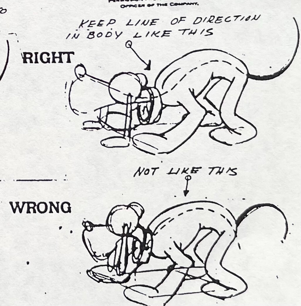 PLUTO Disney ANIMATION Model Sheet PHOTOCOPY FOR "IN BETWEEN AND CLEANUP MEN" 2