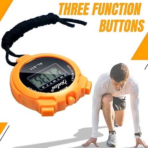 Pack of 12 Orange Multi Function Digital Stopwatch Timers