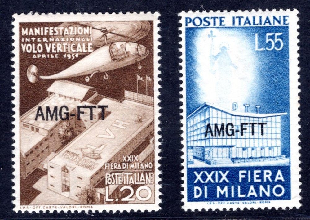 TRIESTE A 1951 143-144 ** MINT IMMACULATE SET (06655