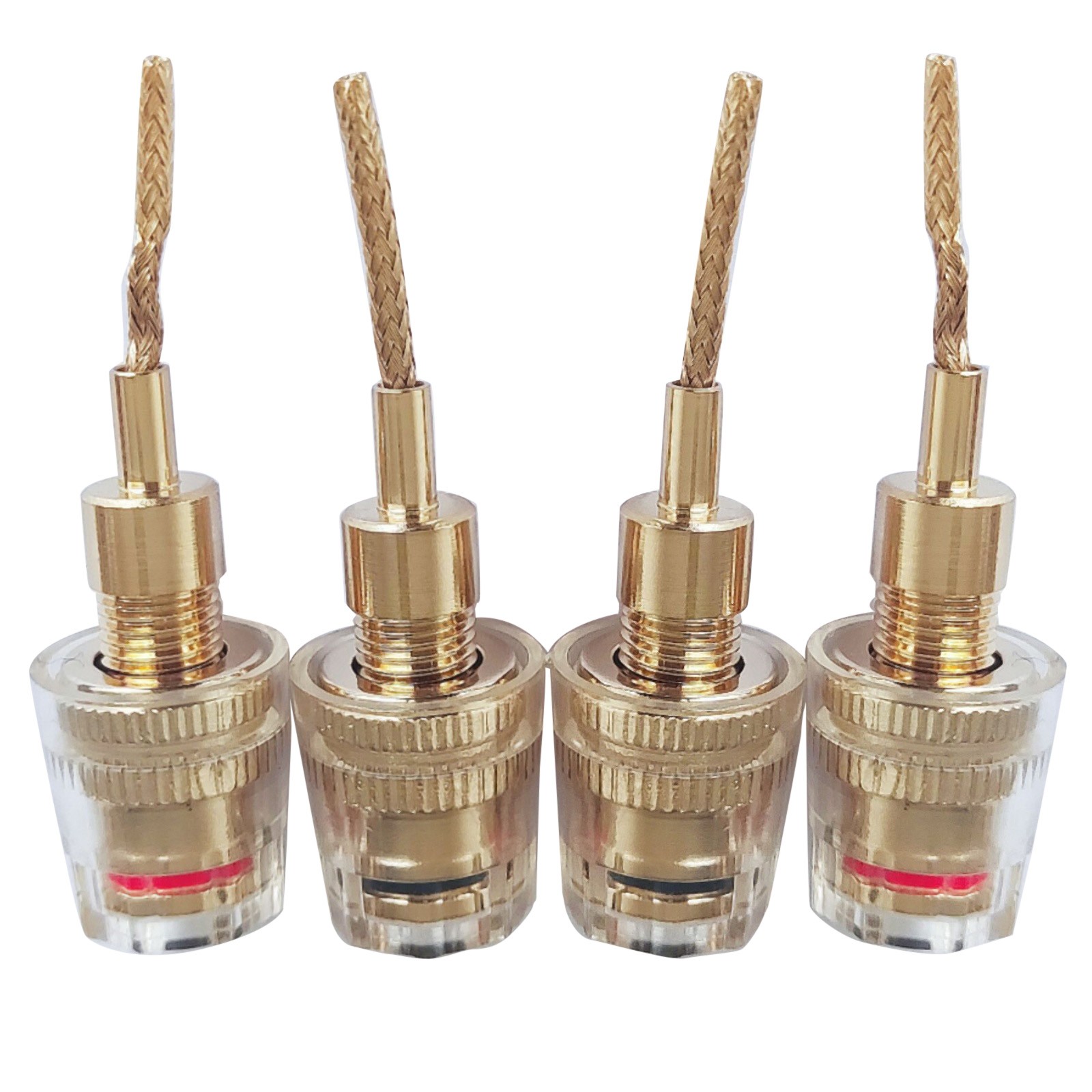 4Pcs 4mm HIFI Cable Banana Adapter Plug Socket Pin Interface(2mm) Connector