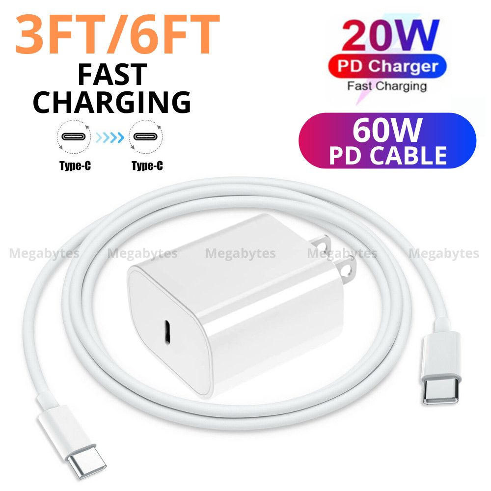 For Samsung Google 20W Fast Adapter Type C Charging Cord PD USB-C Charger Cable