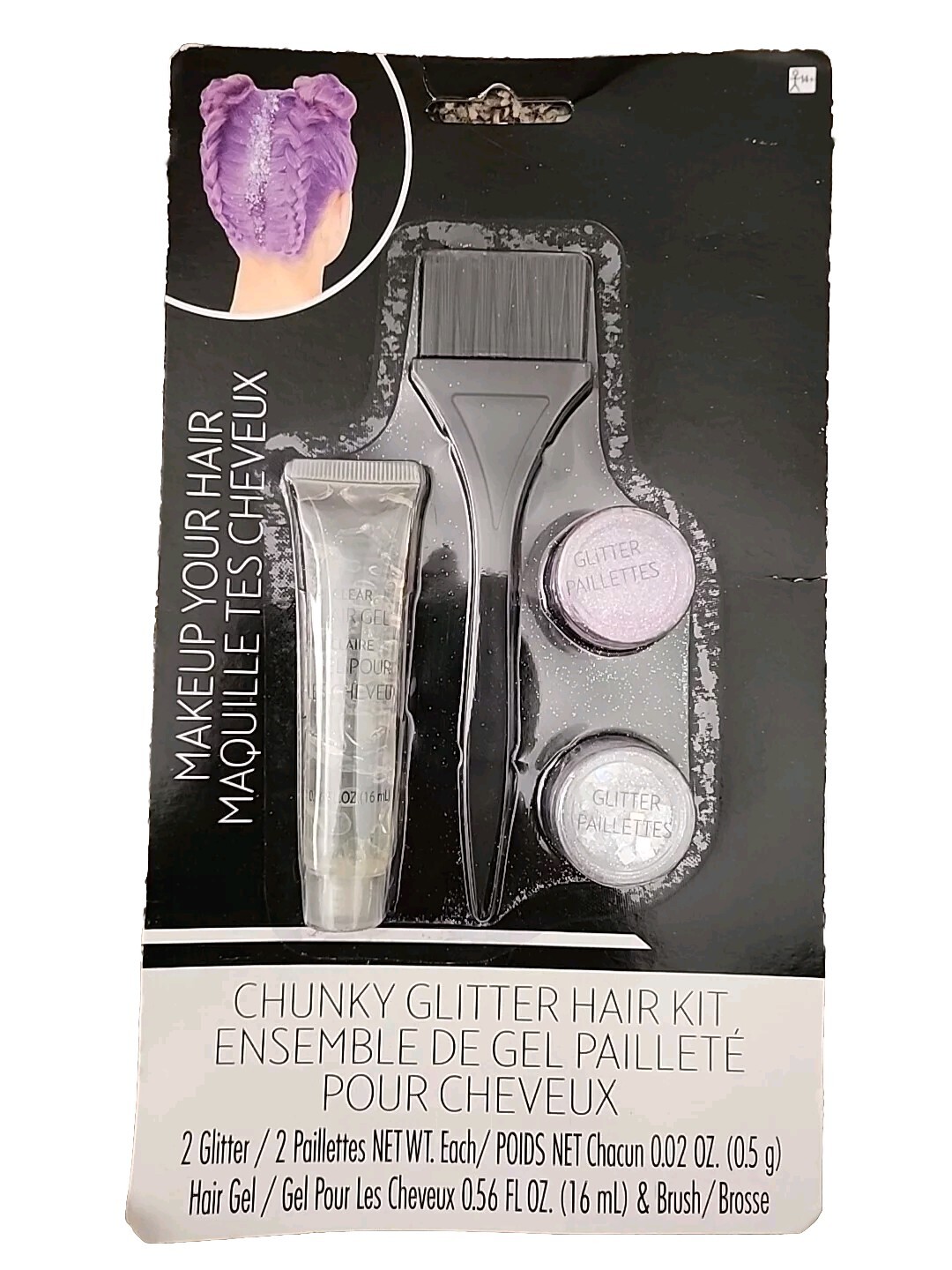 Fantasy Chunky Glitter  Makeup  Purple Your Hair Kit Halloween Dress Up Shining