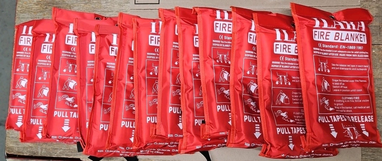 Lot of 12 Emergency Fire Blankets 39"x39" – Fire Safety Rescue Blanket