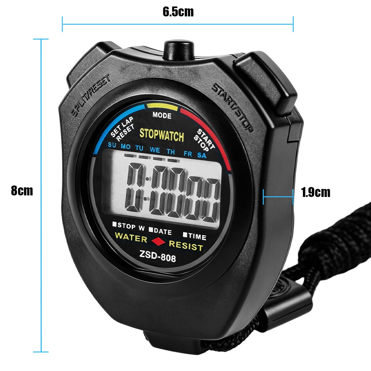 Durable Waterproof Digital Chronograph Multi-function LCD Timer Stopwatch New