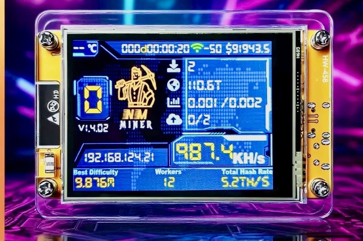 Upgraded NerdMiner V2 2.8" Smart Display BTC Solo Miner Bitcoin Lottery Machine
