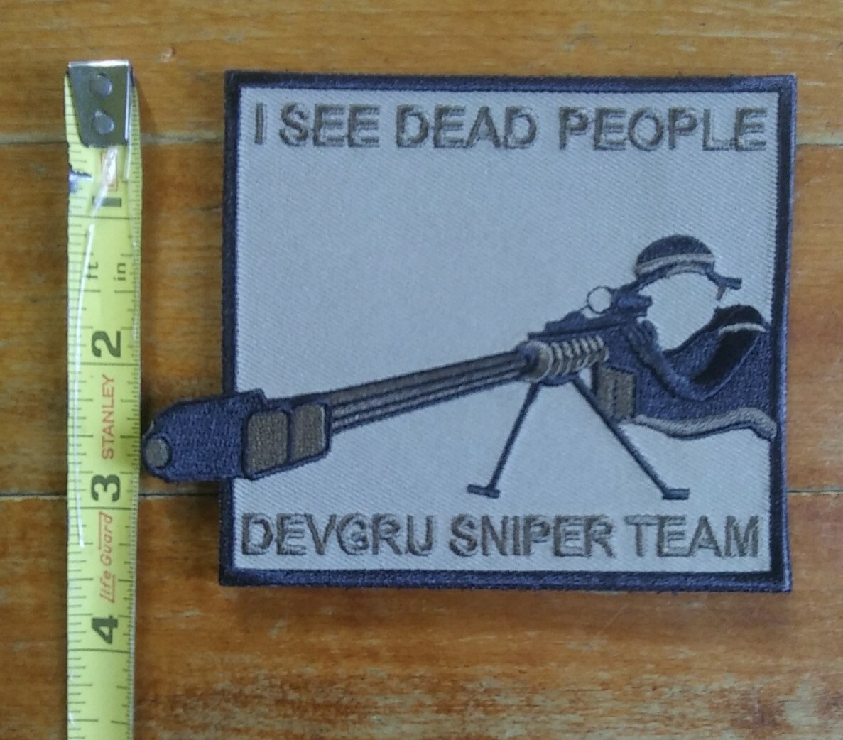 NOS ~ I SEE DEAD PEOPLE ~ DEVGRU SNIPER ~ Embroidered HOOK Backing TAC PATCH
