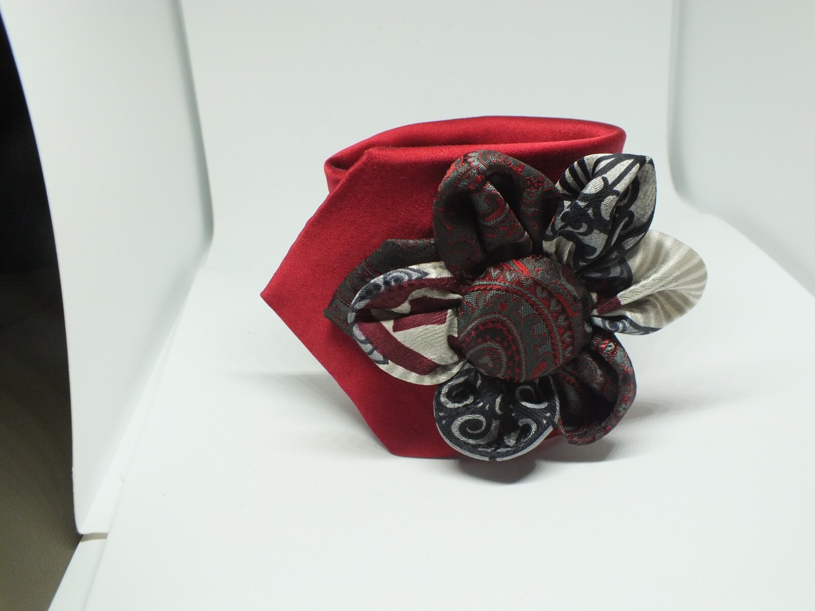 Upcycled Repurposed BOHO Bracelets From Tie Flower Snap Closure One of a Kind