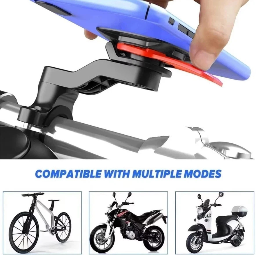 360° Rotatable Bike & Motorcycle Phone Holder Shockproof Secure Handlebar Mount