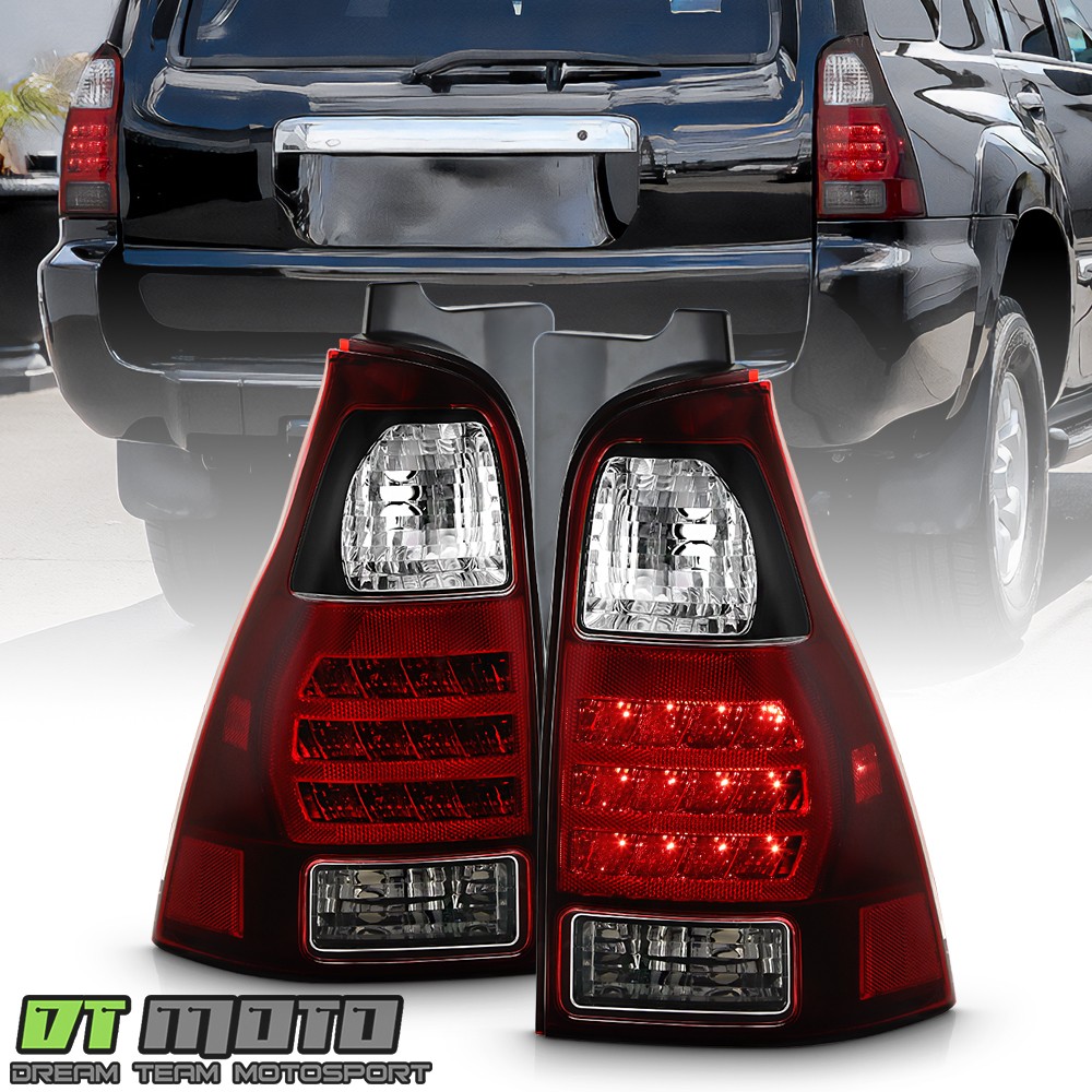 For 2006-2009 Totota 4Runner Red Smoked LED Tail Lights Brake Lamps Left+Right