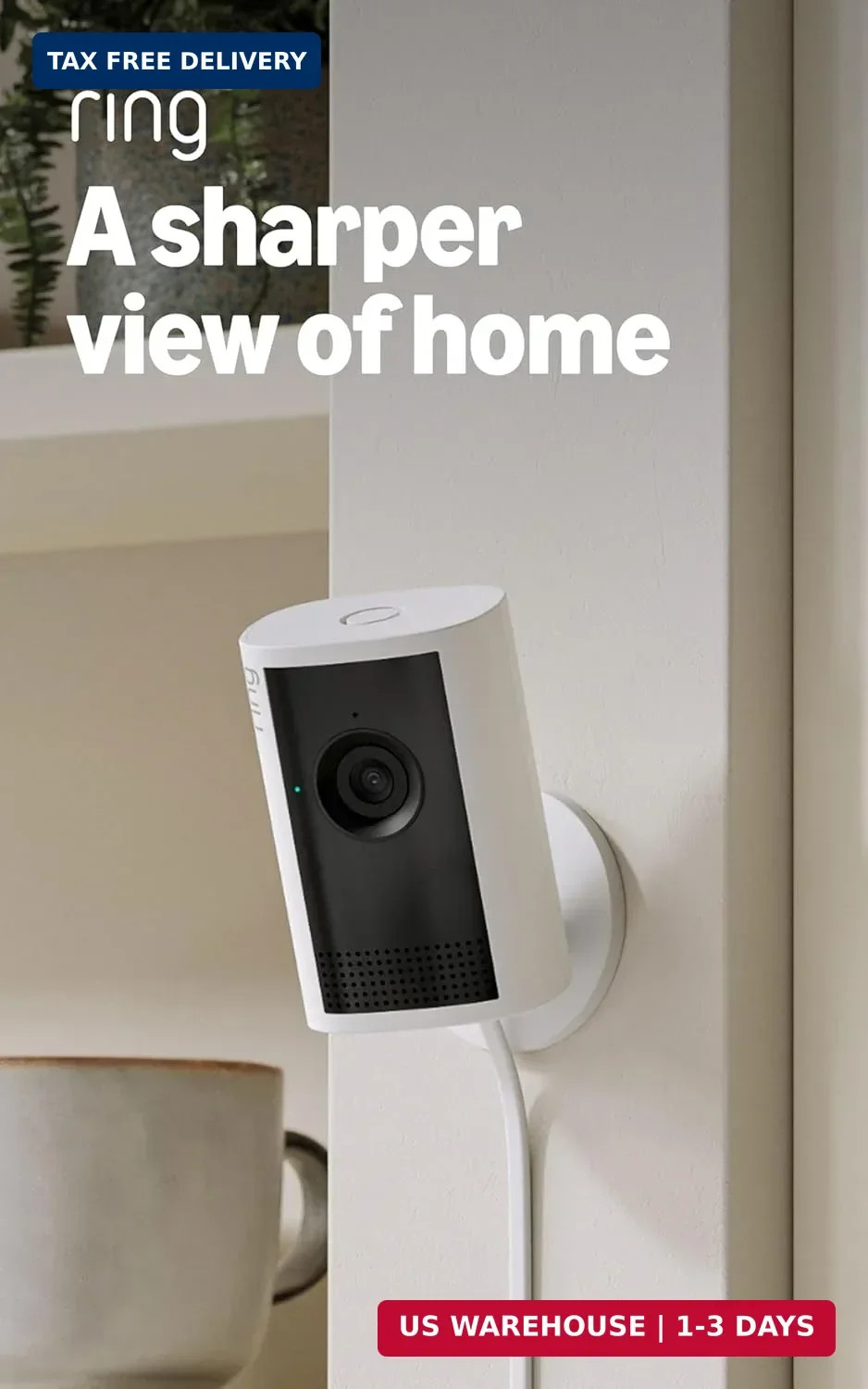 Ring Indoor Cam Plus (newest model), Home or business security, Retinal 2K for c