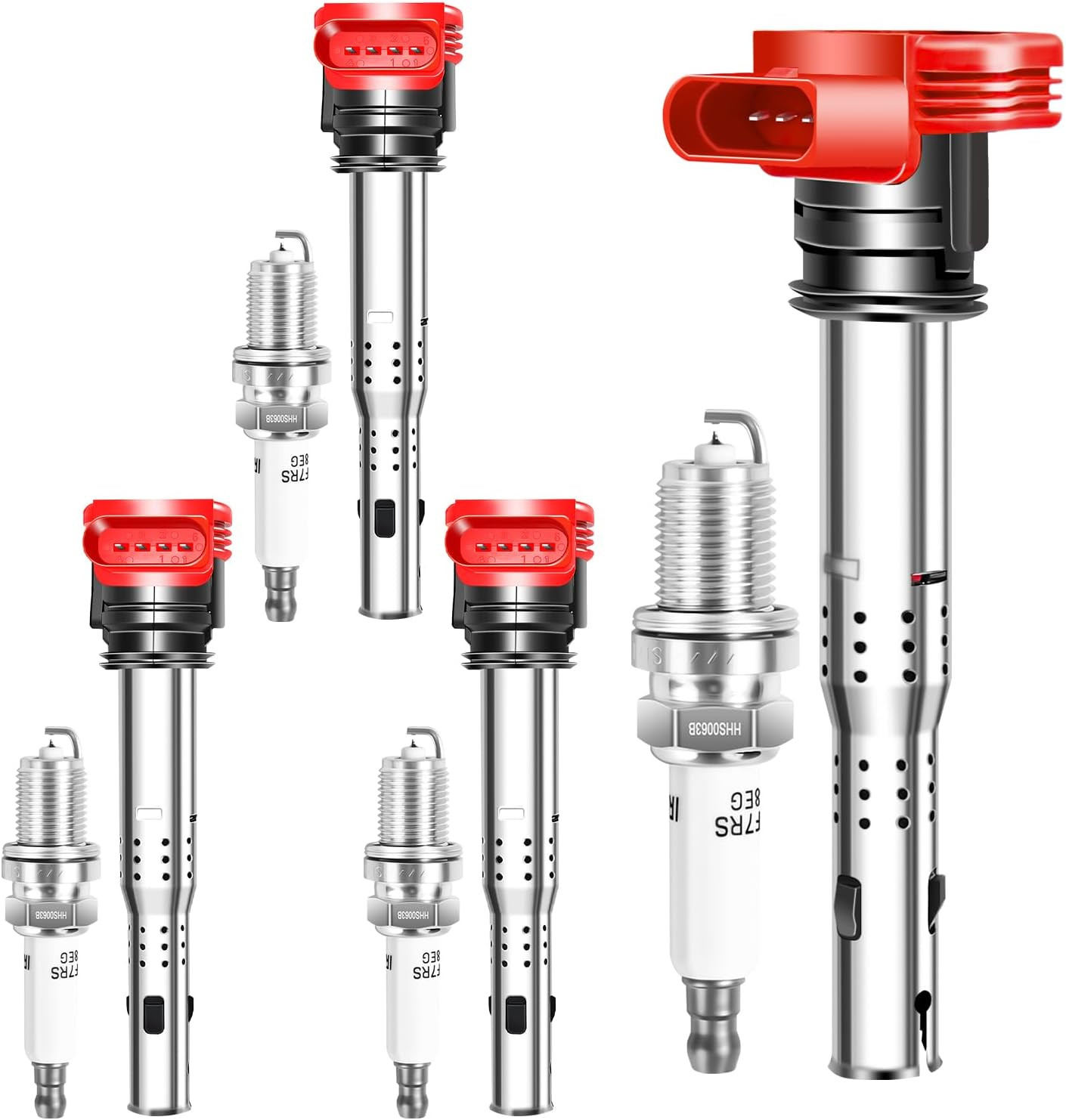 Ignition Coil & Double Iridium Spark Plug for Audi VW Jetta Golf GTI