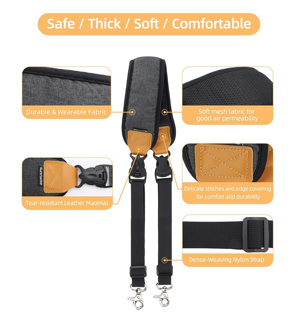 High Grade Handheld Gimbal Stabilizer Neck Shoulder Strap with Dual Hook Adjusta