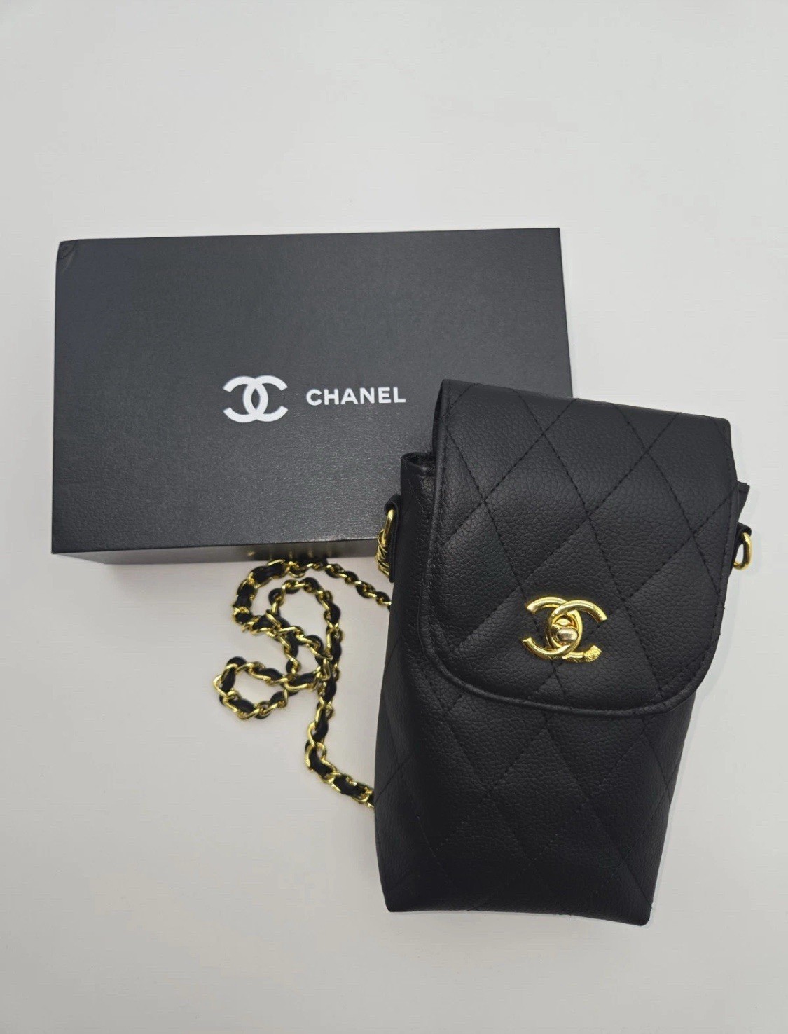 Chanel GWP White & Black Umbrella W/Crossbody Black & Gold Case New