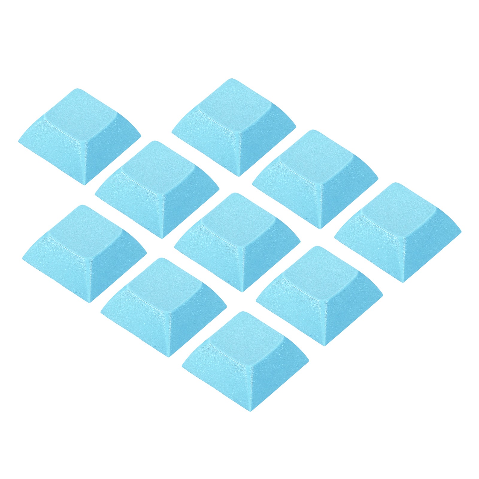 1U Blank Keycaps 10 Pack MX Keyboard Replacement Universal PBT Mechanical, Cyan