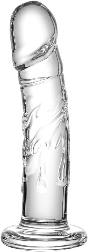 7 inch Small Realistic Glass Dildo, a Lifelike Beginner's Sex Toy, Transparent C