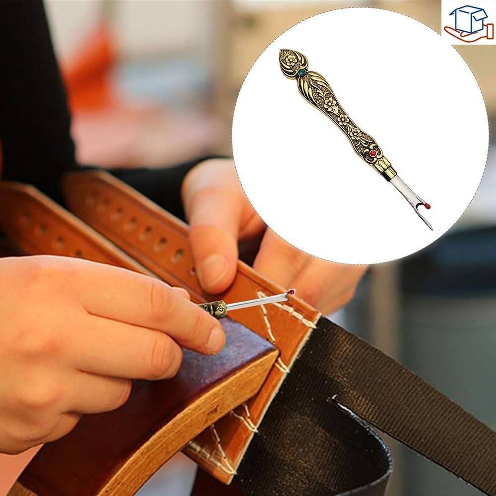 Metal Seam Ripper with Classical Engraved Pattern - Ergonomic Non-Slip Handle Se