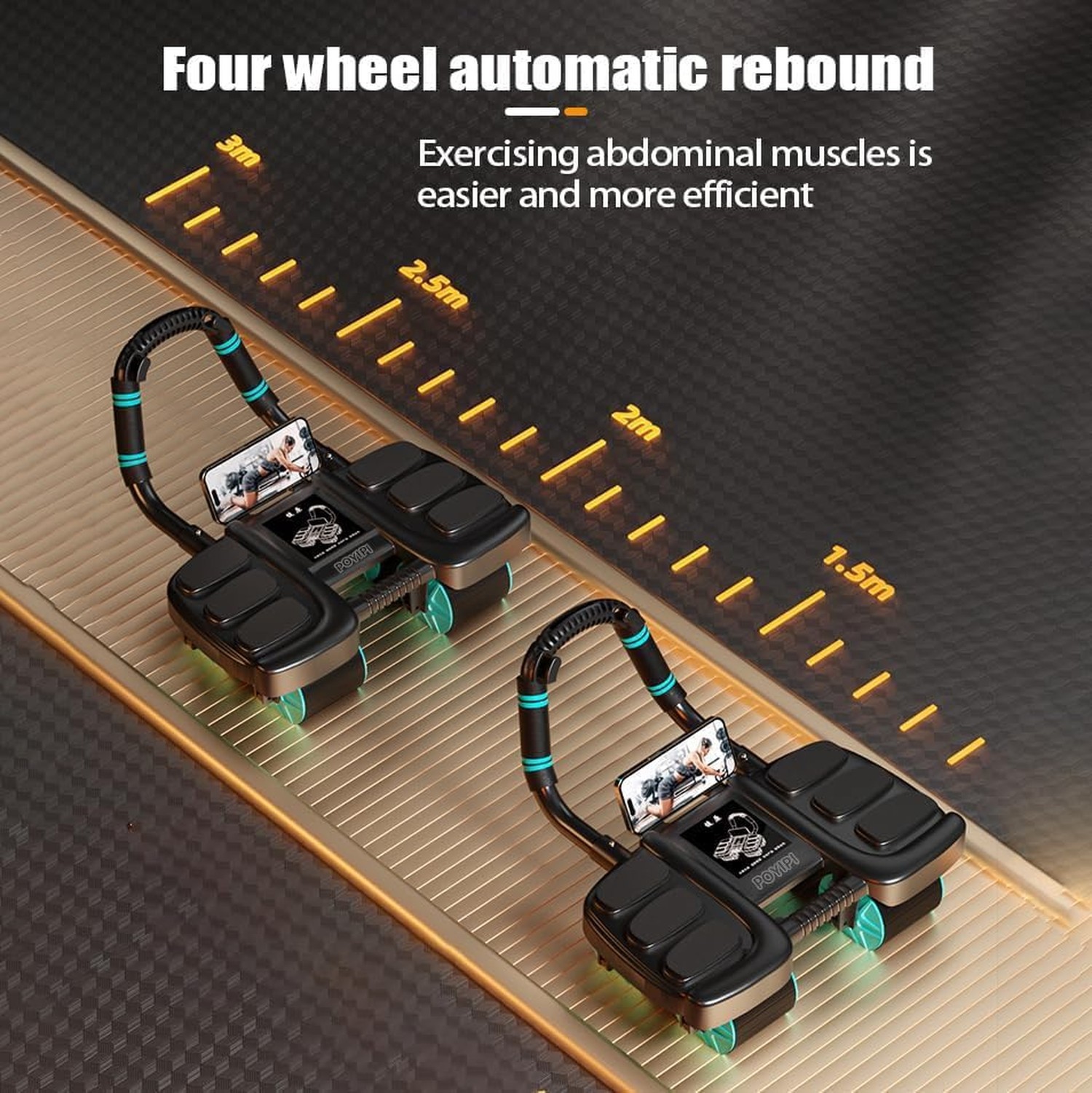 2025 New Ab Wheel Roller with Elbow Support - Automatic Rebound Abdominal Whe...