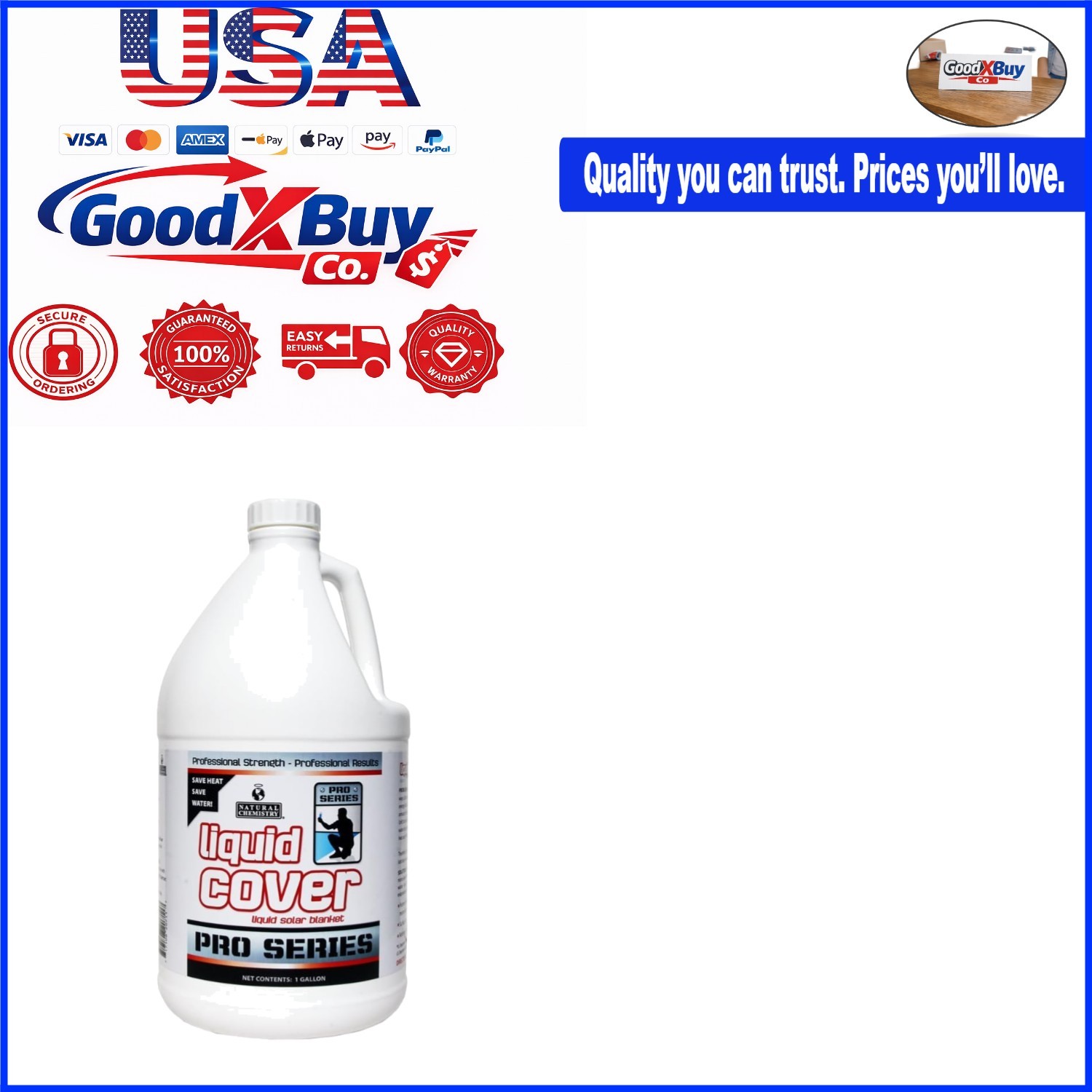 Liquid Pool Cover 1-Gallon - Reduces Evaporation & Heat Loss - Maintains Wate...