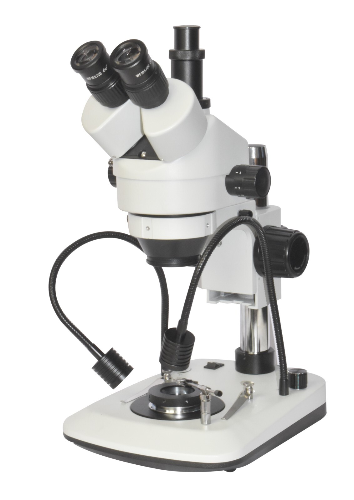 Diamond & Gem Microscope 7-100× Darkfield Trinocular Stereo LED Fibre Light