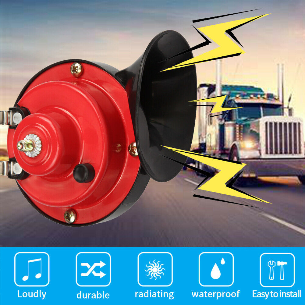 2x 12V 300DB Super Loud Train Horn Waterproof Motorcycle Car Truck SUV Boat Red
