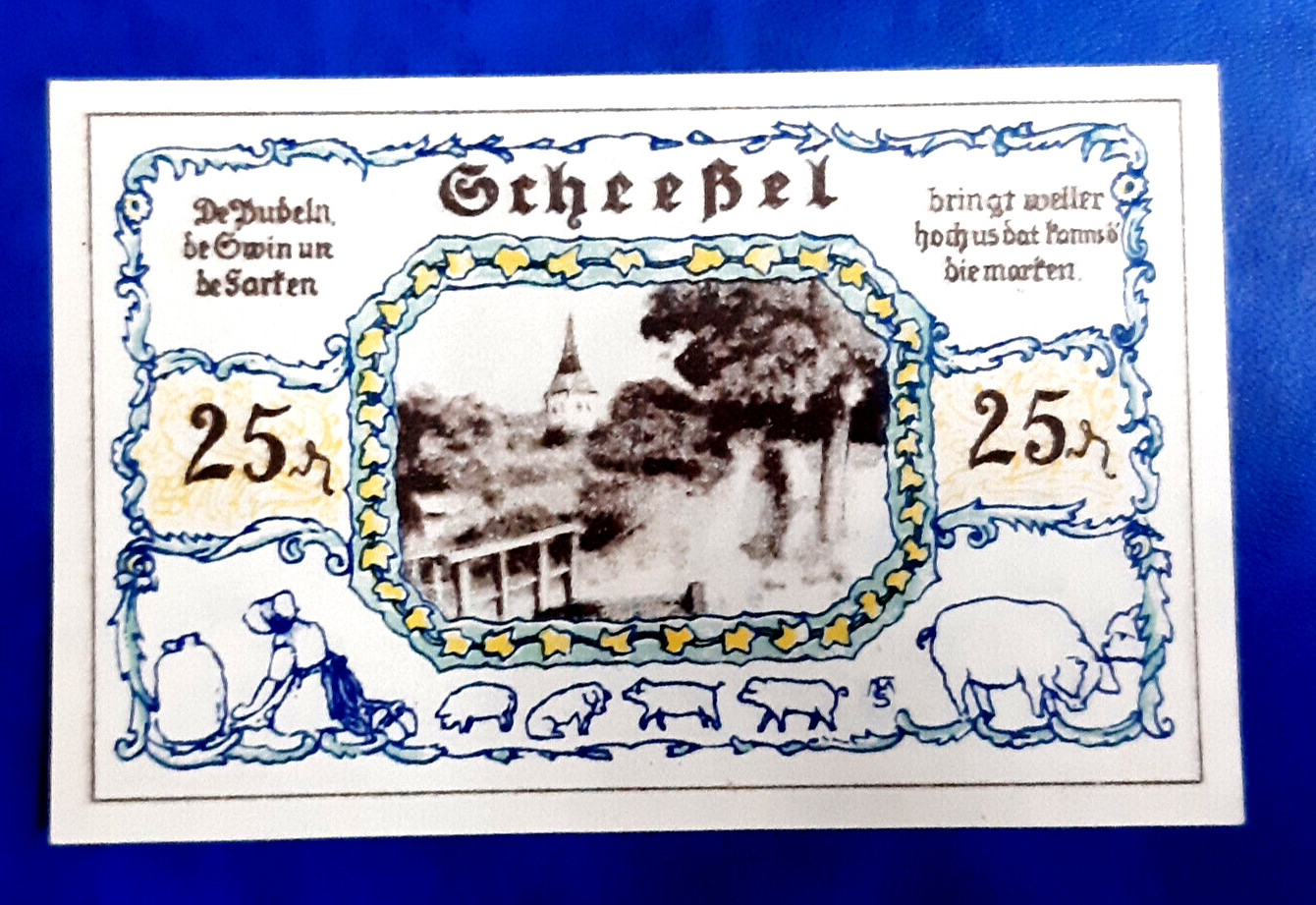 SCHEESSEL NOTGELD 25 PFENNIG 1921 EMERGENCY MONEY GERMANY BANKNOTE (23672)