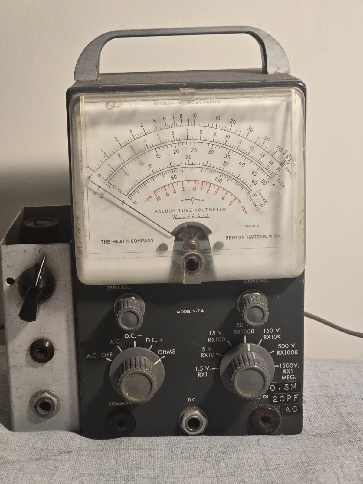 Rare Modified Vintage Heathkit V-7A VTVM Vacuum Tube Voltmeter w/ Sidecar PARTS