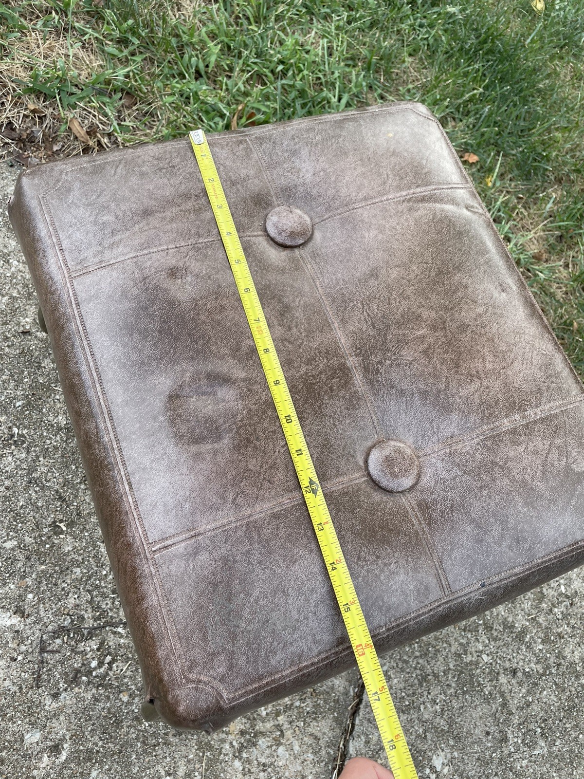 Vintage Brown Pearl Wick Leg Lounger Ottoman Adjustable MCM