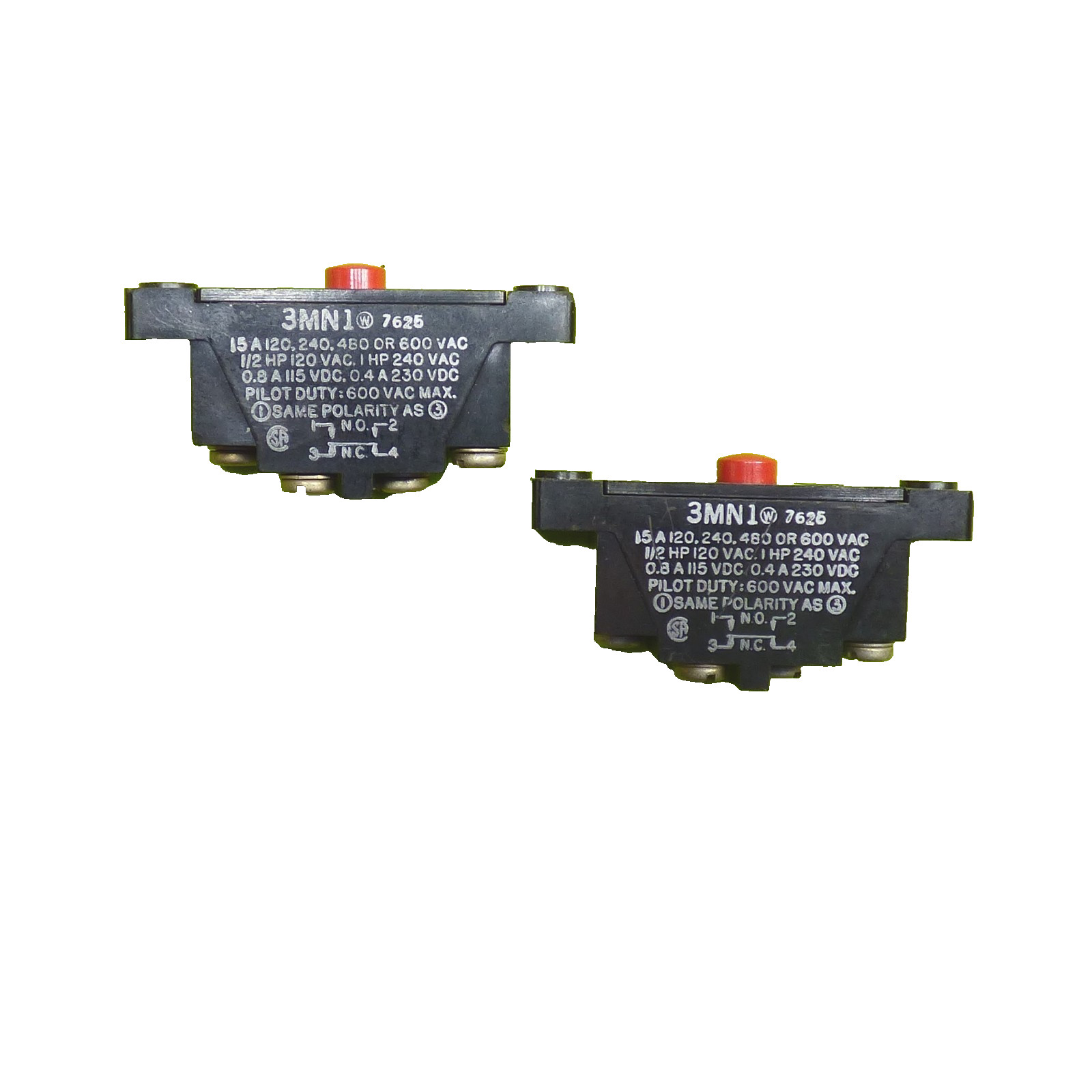 New lot 2 Honeywell red button 3MN1 Micro Switch 15A 600V microswitch