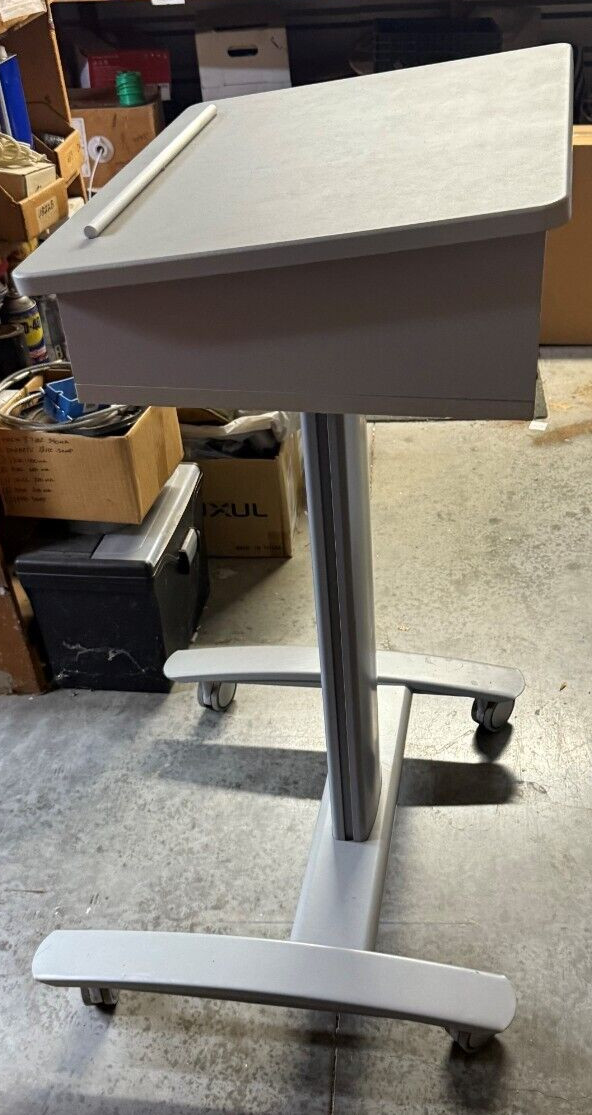 LUXOR Style Portable podium/Lectern with shelf and locking wheels