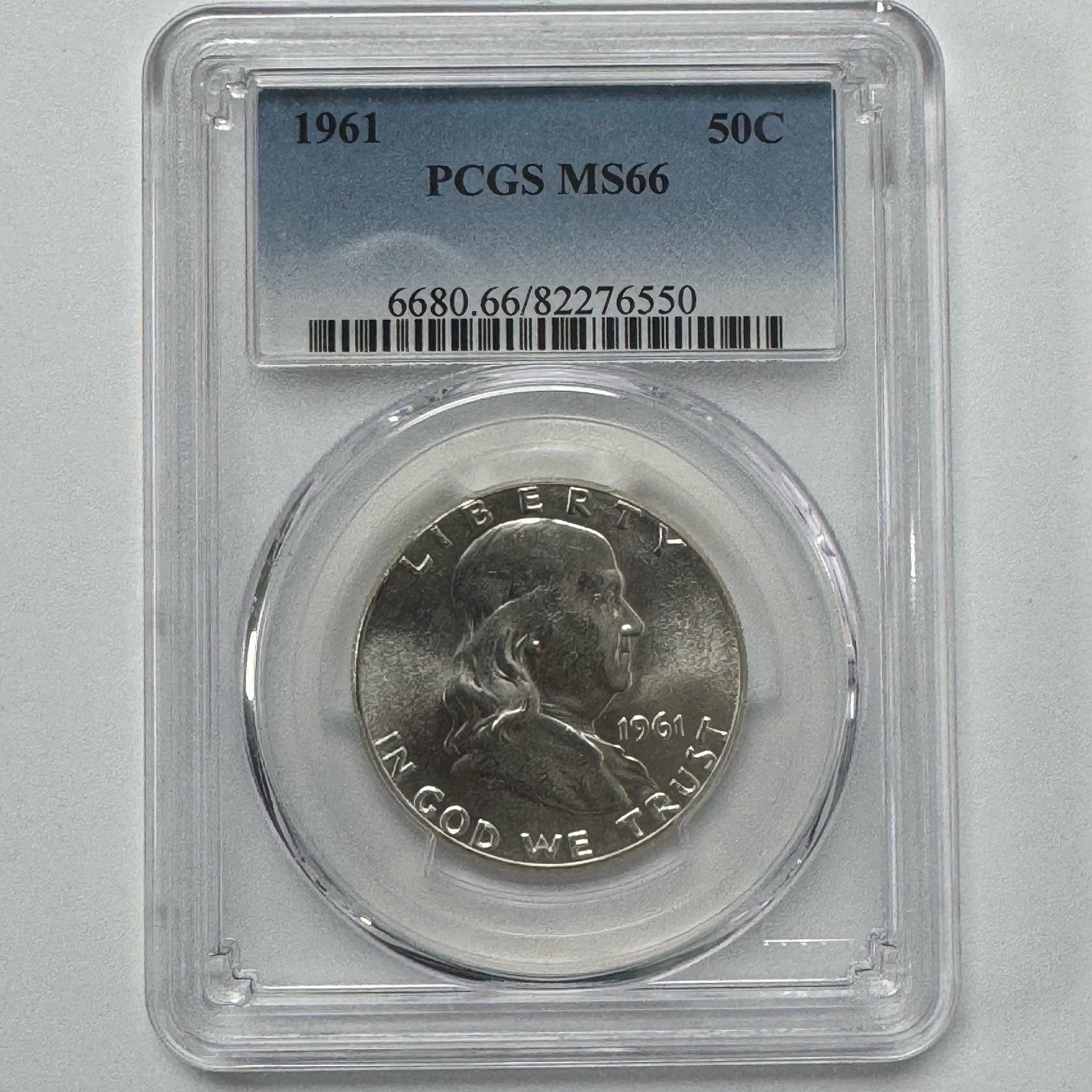 1961 Franklin Silver Half Dollar 50C PCGS MS66