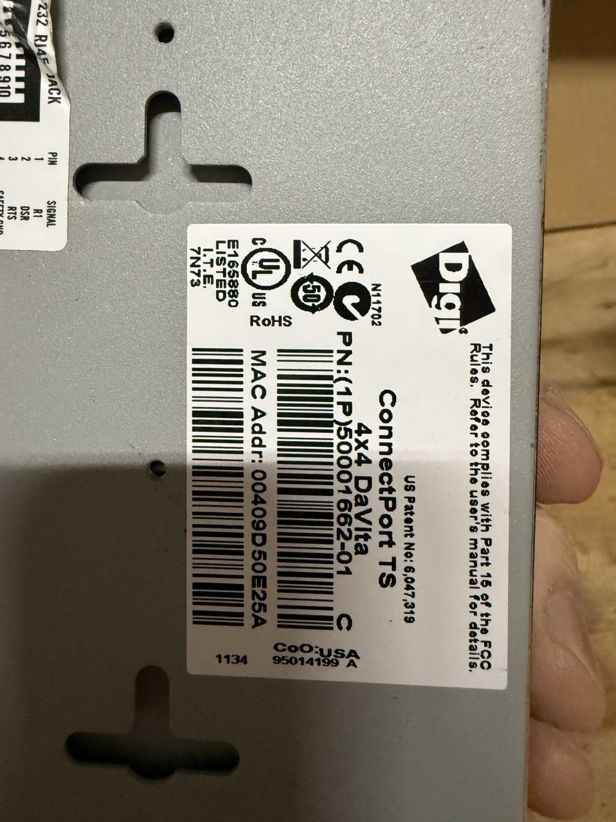 Digi ConnectPort TS 4x4 Serial Device Server (PN: 50001662-01)