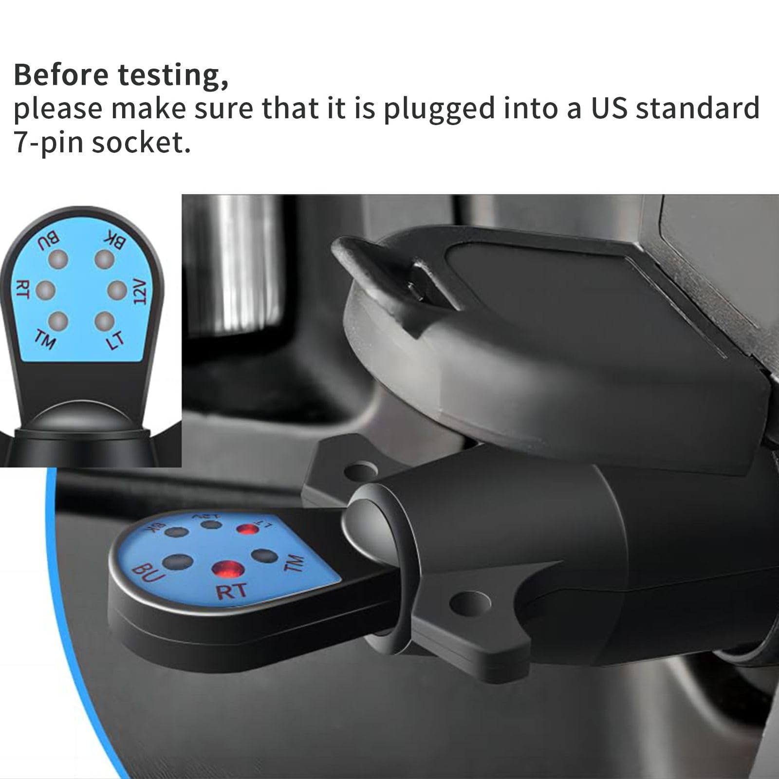 NEW SUN® Quick Connect 7-Pin Trailer Light Tester, 7-Way Trailer Plug Teste