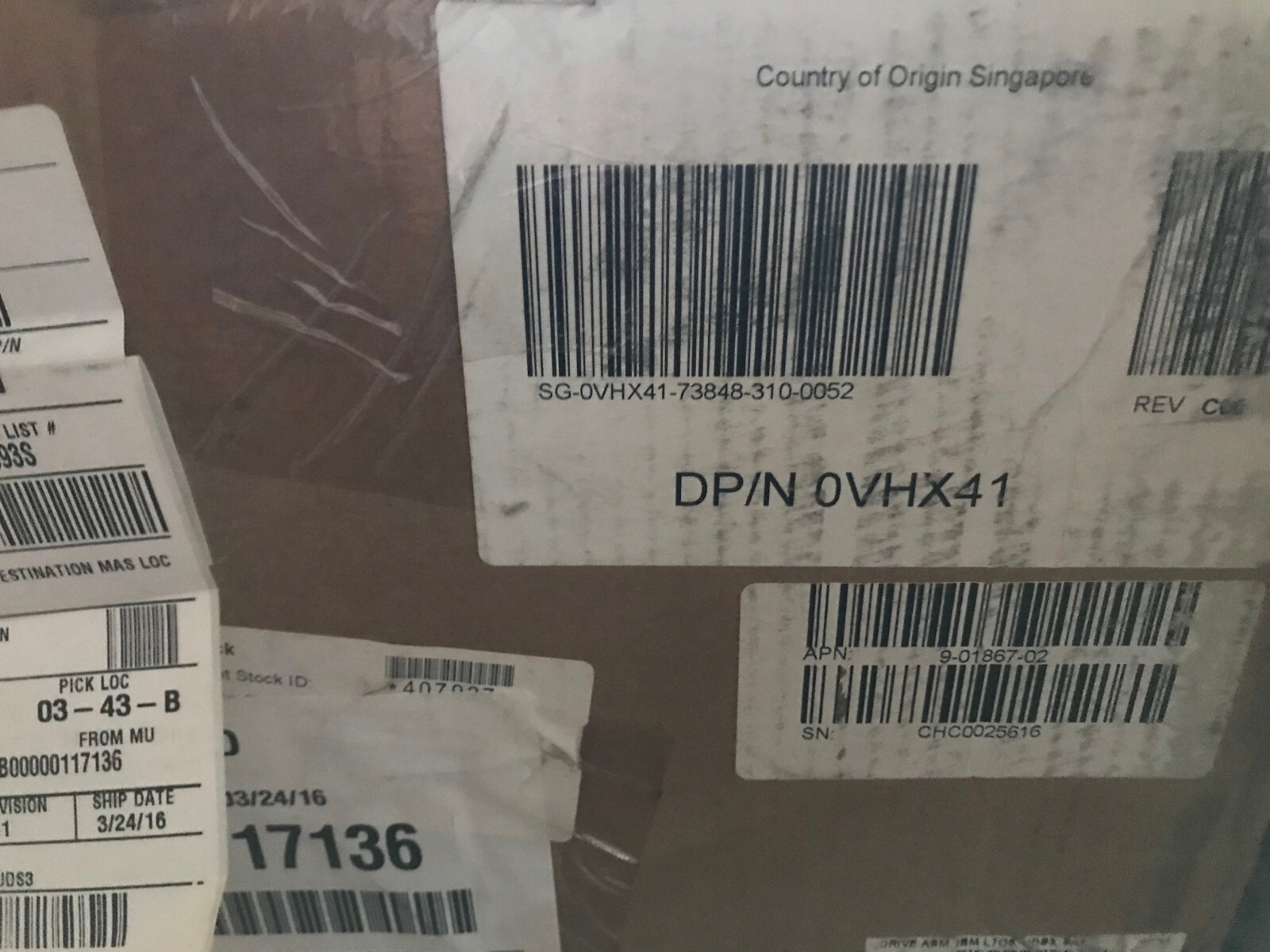 Dell 0VHX41 LTO5 SAS In ML6000 Tray 8-00606-04 UF-IN-LTO5-SAS 57DHV LTO-5