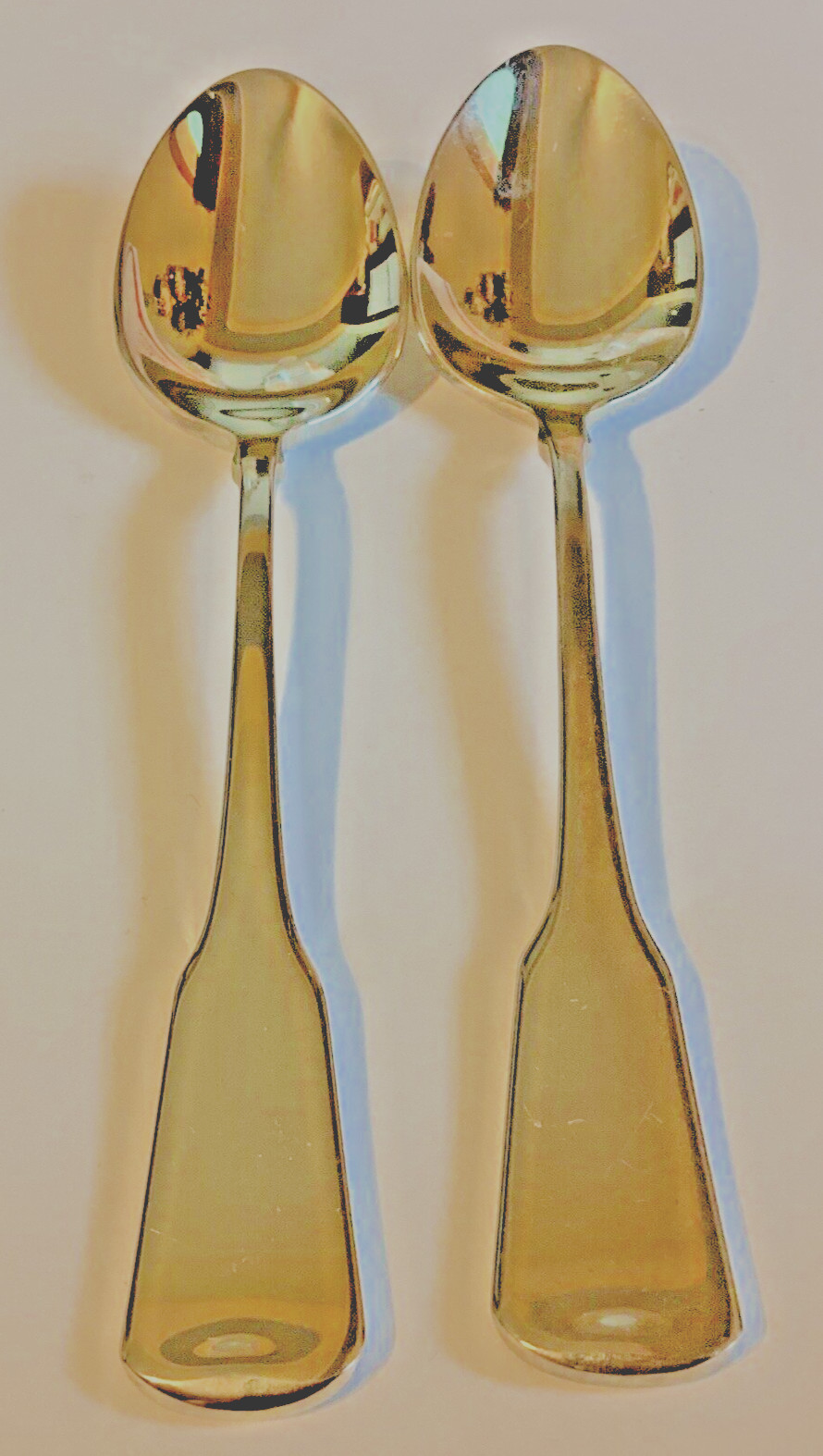 SANDHURST Oneida Stainless Set of 2  Teaspoons Cube Flatware USA Glossy