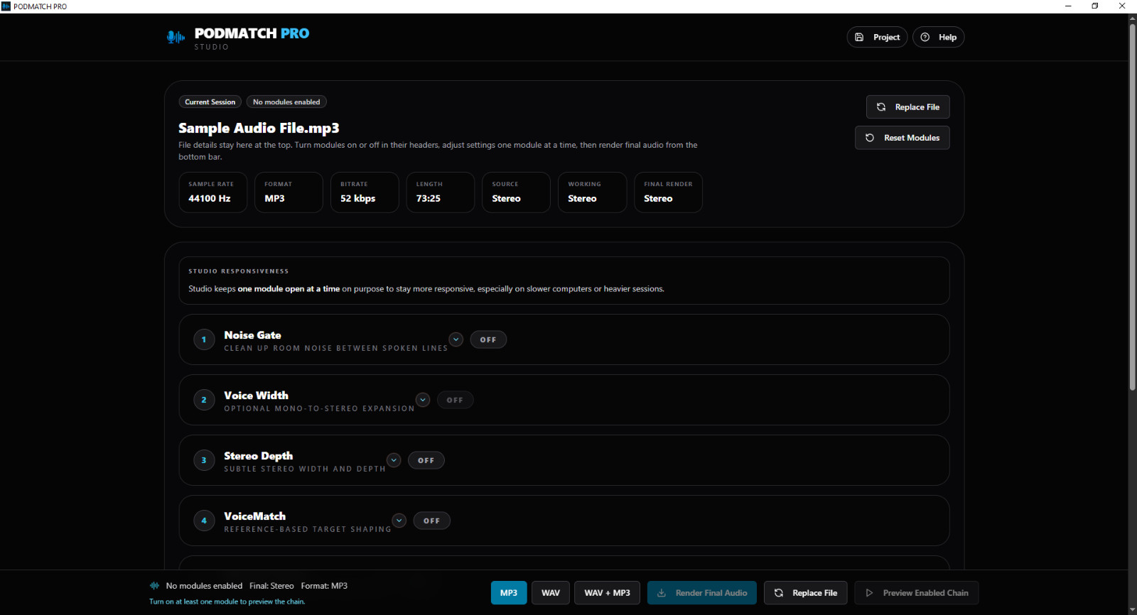 VoiceForge PRO Pipeline High-End Podcaster Processing + Batch Audio Rendering