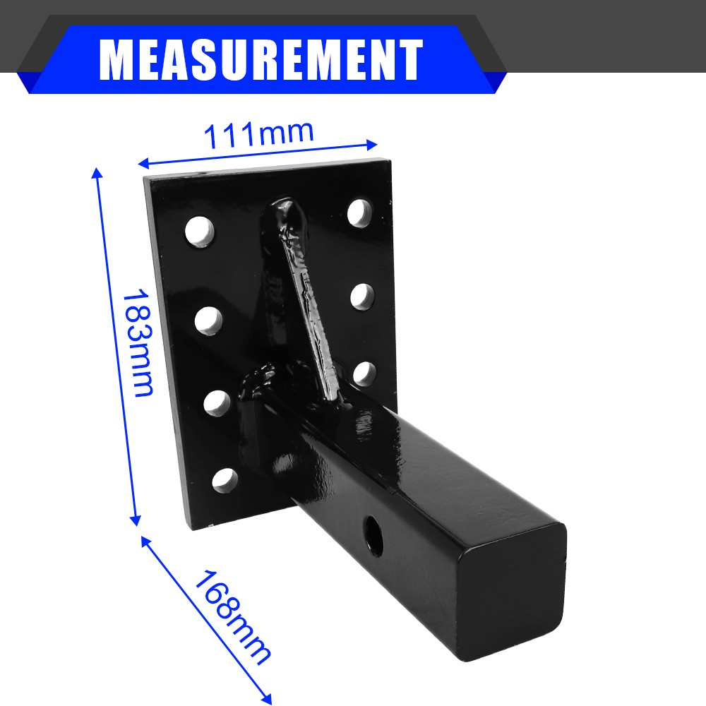 2" Square Tow Hitch Receiver 8-Hole 10,000 lb Adjustable Square-Hook Mount