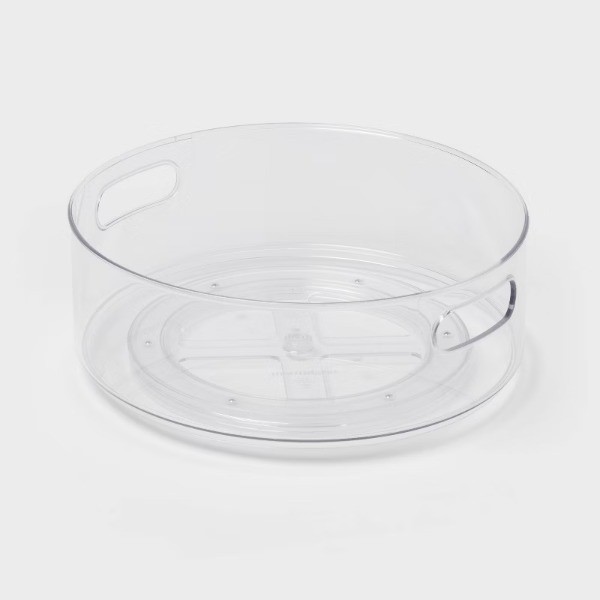 All Purpose Turntable Storage Clear PET Utility Bin, 12"x12"