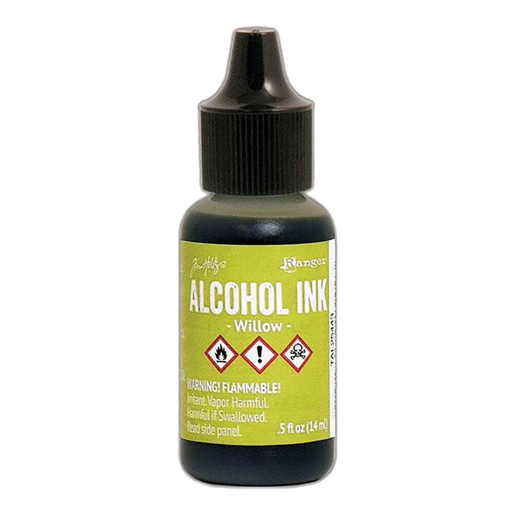 Ranger, Tim Holtz, Alcohol Ink, Willow Alcohol Ink, .5 fl oz, Light Green Ink