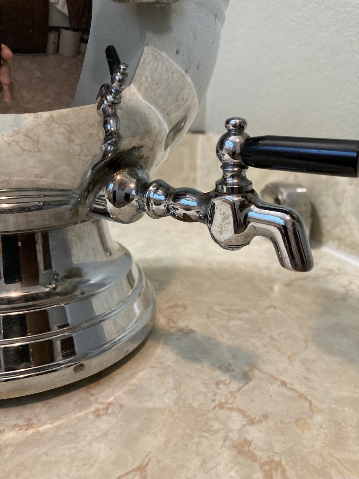 Vtg La Belle Silver Co. Chrome Ball Shape Electric Coffee Pot Urn 1955A Working