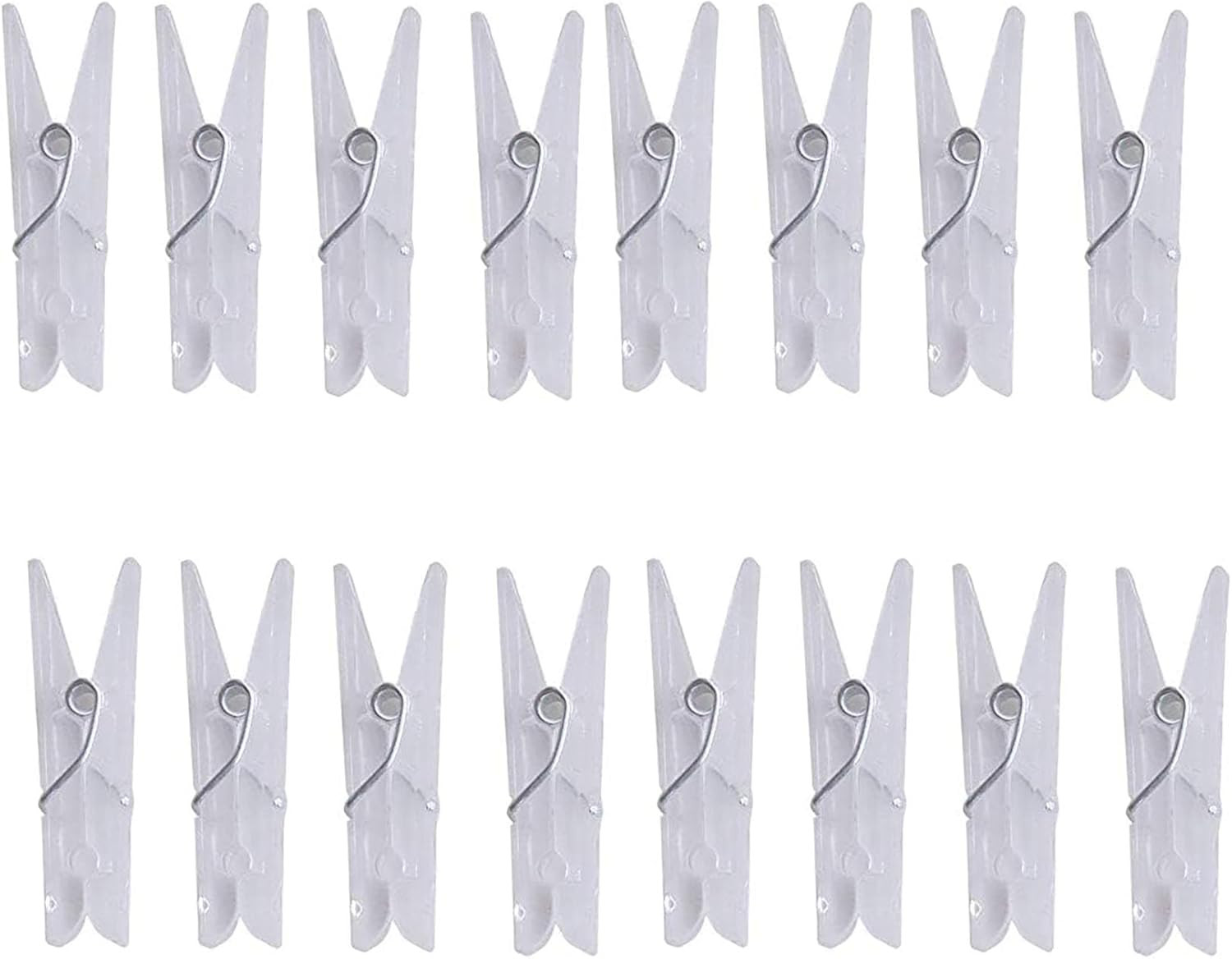 100 Pcs Mini Plastic Pins, 1.37 Inch Clear Utility Paper Clips, Clothespins, Min