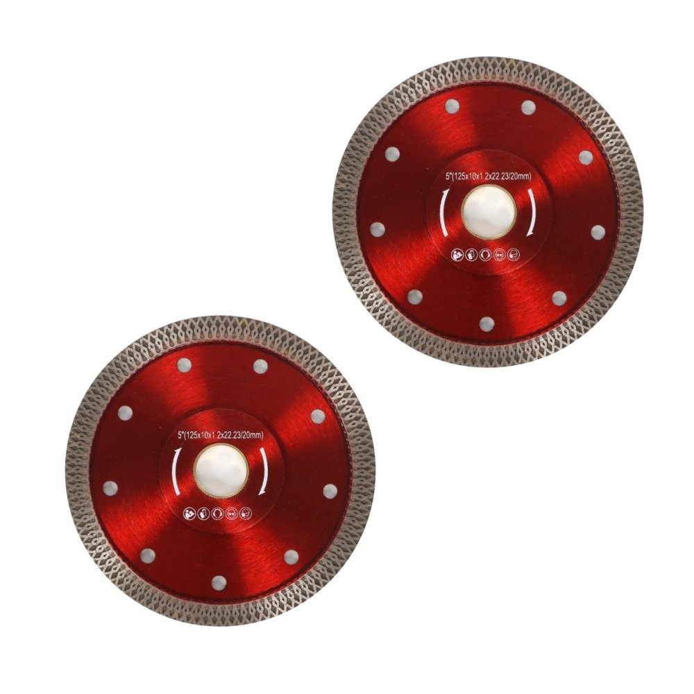 2 Pcs Cutting Diamond Saw Blade 5" For Dry Or Wet Cutting Porcelain Tile Stone