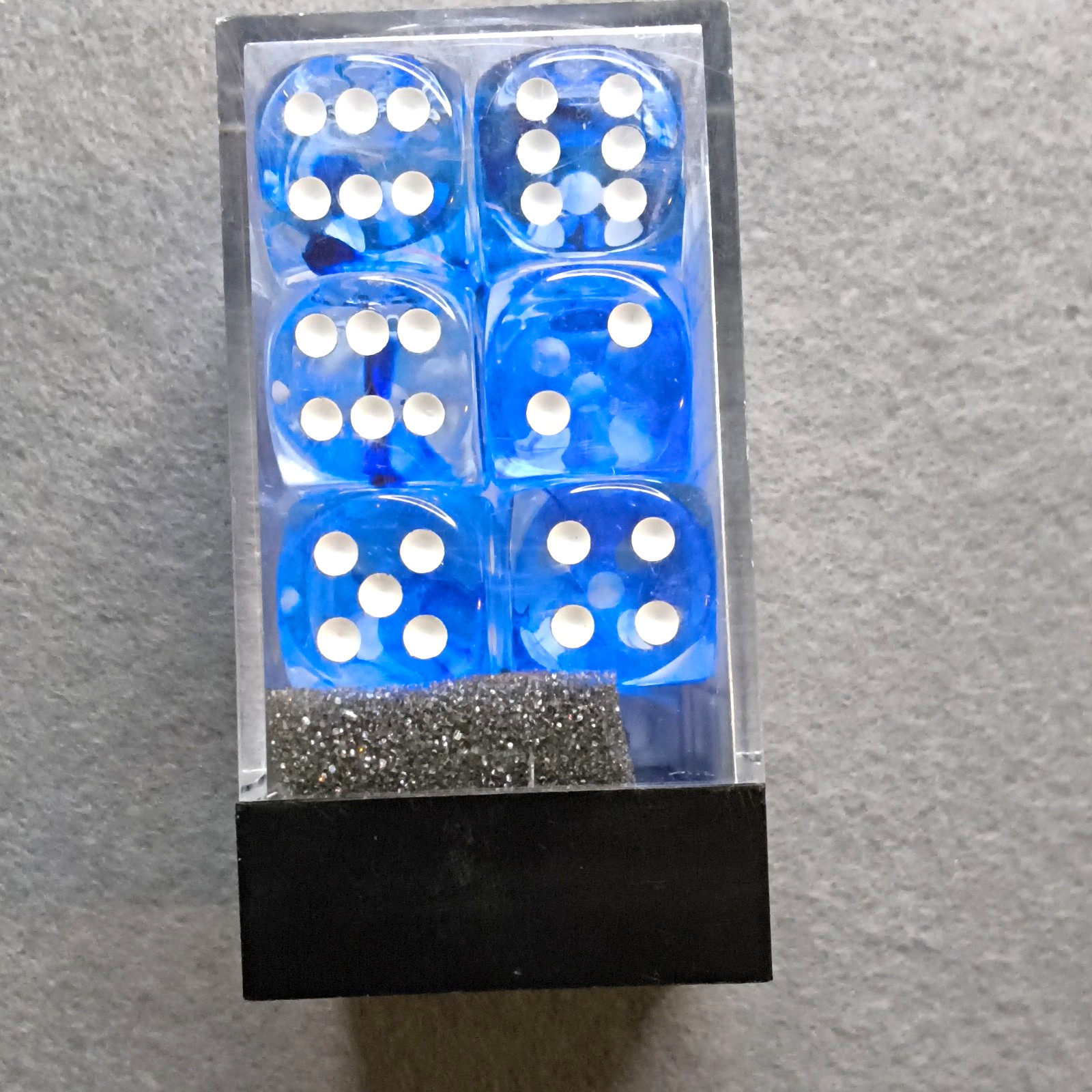 Chessex Nebula Dark Blue/White 16mm d6 Dice Block 12 Dice CHX 27666